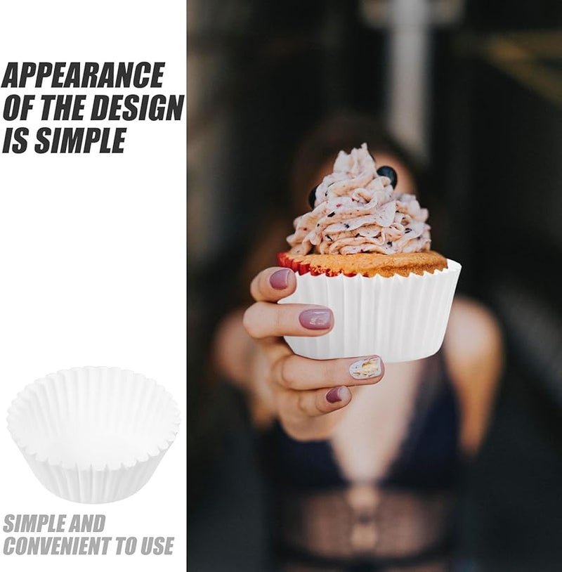 White Oil Resistant Paper Baking Cups 1000Pcs Muffin Liners For Party Home Use - Image 3